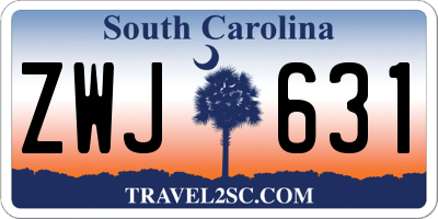 SC license plate ZWJ631