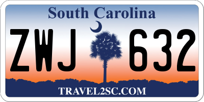 SC license plate ZWJ632