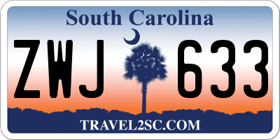 SC license plate ZWJ633