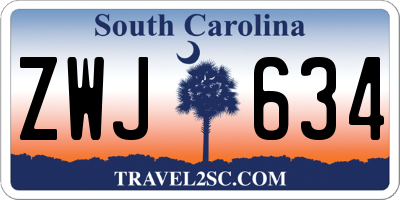 SC license plate ZWJ634