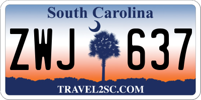SC license plate ZWJ637