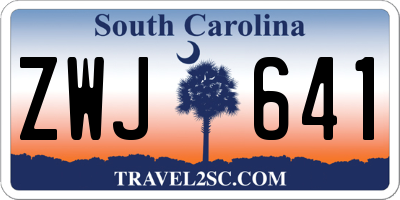 SC license plate ZWJ641