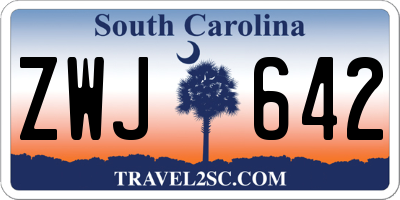 SC license plate ZWJ642