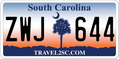 SC license plate ZWJ644