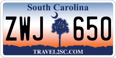 SC license plate ZWJ650