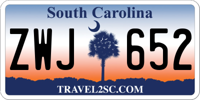 SC license plate ZWJ652