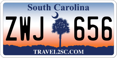 SC license plate ZWJ656