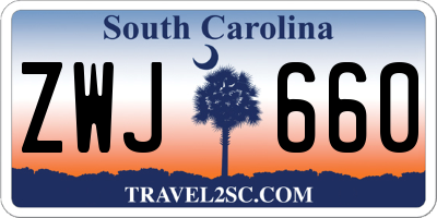 SC license plate ZWJ660