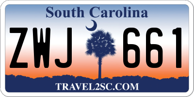 SC license plate ZWJ661