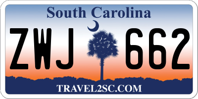 SC license plate ZWJ662