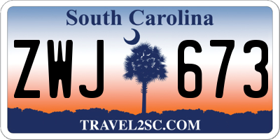 SC license plate ZWJ673