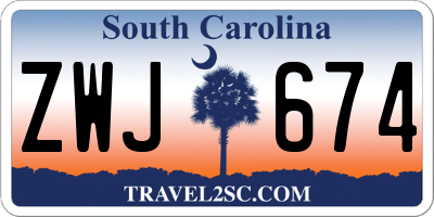 SC license plate ZWJ674