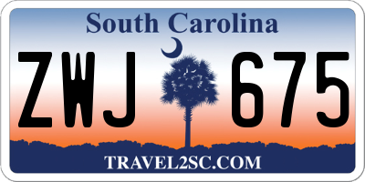 SC license plate ZWJ675