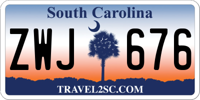 SC license plate ZWJ676