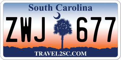 SC license plate ZWJ677