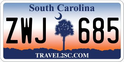 SC license plate ZWJ685