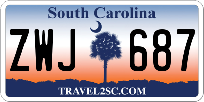 SC license plate ZWJ687