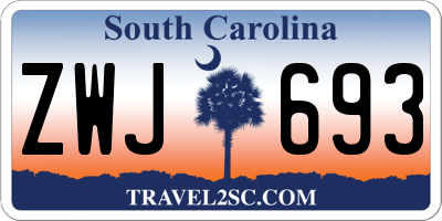 SC license plate ZWJ693