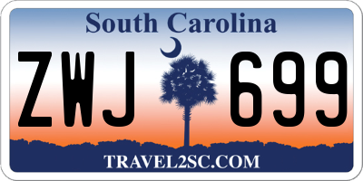 SC license plate ZWJ699