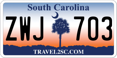 SC license plate ZWJ703