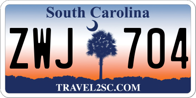 SC license plate ZWJ704