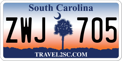 SC license plate ZWJ705