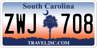 SC license plate ZWJ708