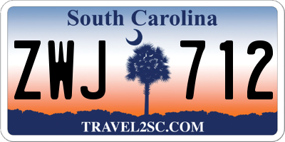 SC license plate ZWJ712