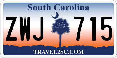 SC license plate ZWJ715