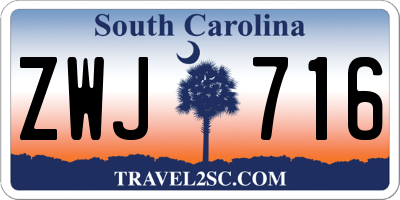 SC license plate ZWJ716