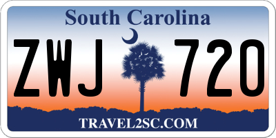 SC license plate ZWJ720