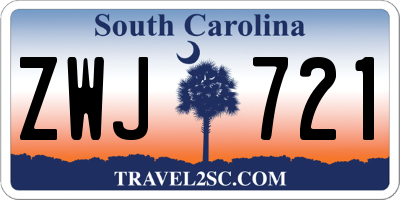 SC license plate ZWJ721