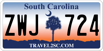 SC license plate ZWJ724