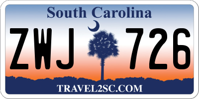 SC license plate ZWJ726