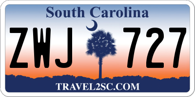 SC license plate ZWJ727