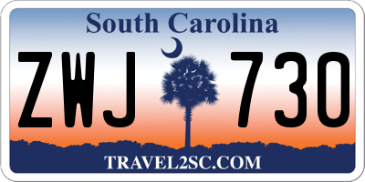 SC license plate ZWJ730