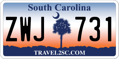 SC license plate ZWJ731
