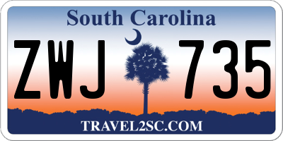 SC license plate ZWJ735