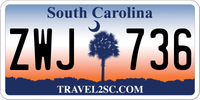 SC license plate ZWJ736