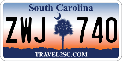 SC license plate ZWJ740