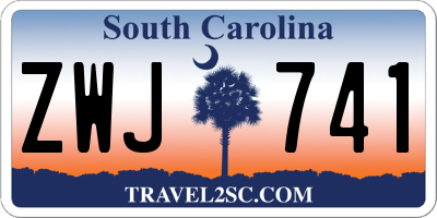 SC license plate ZWJ741