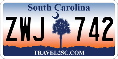 SC license plate ZWJ742