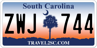SC license plate ZWJ744