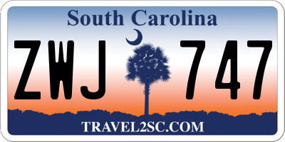 SC license plate ZWJ747