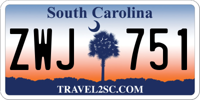 SC license plate ZWJ751