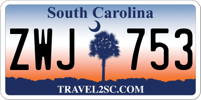 SC license plate ZWJ753