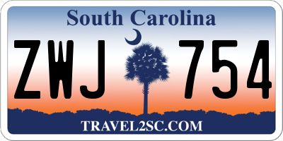 SC license plate ZWJ754