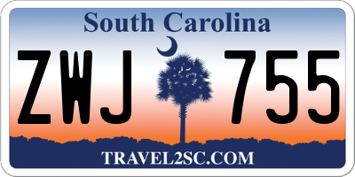 SC license plate ZWJ755