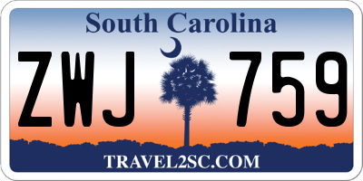 SC license plate ZWJ759