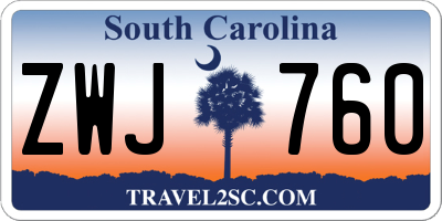 SC license plate ZWJ760